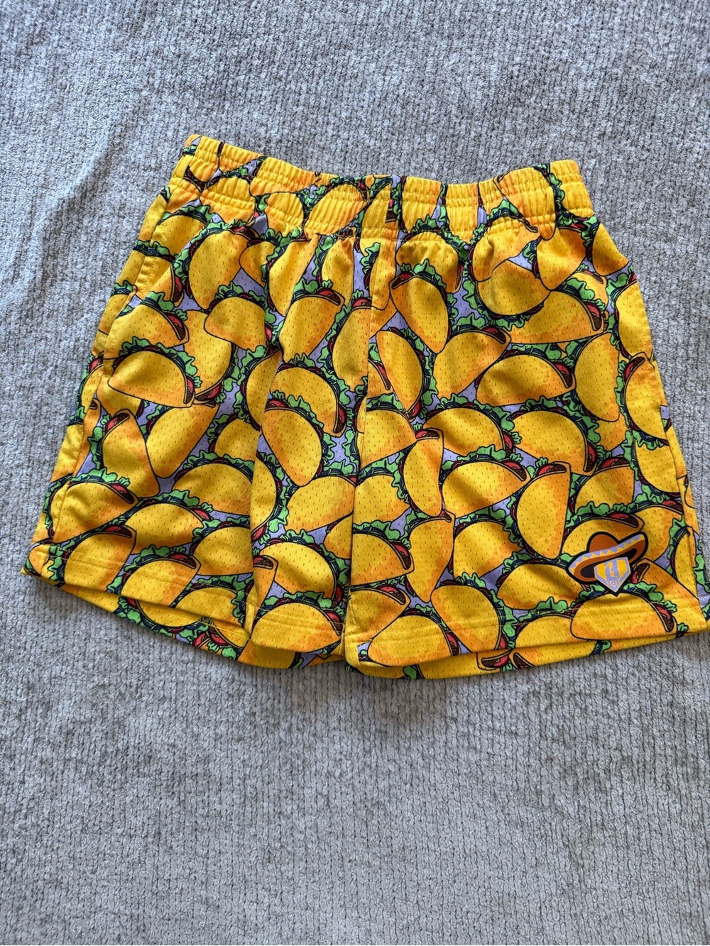Baseball Lifestyle 101 Taco Print Mesh Shorts Youth Large YL